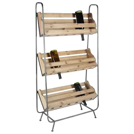 Wood/Metal Wine Rack